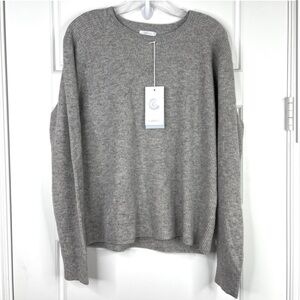 JOHNNY WAS CALME 100% Cashmere NEW Ribbed Pullover Sweater NEW Size M Gray